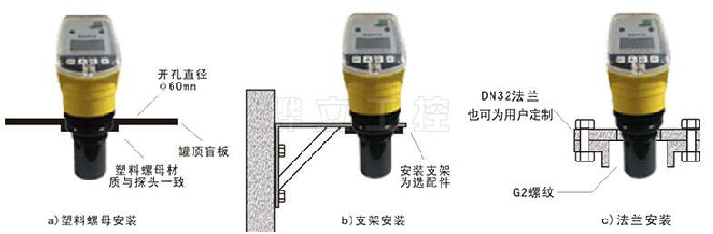 超声波液位计三种安装方式