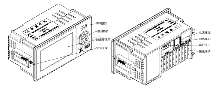 YL6100彩屏无纸记录仪结构图