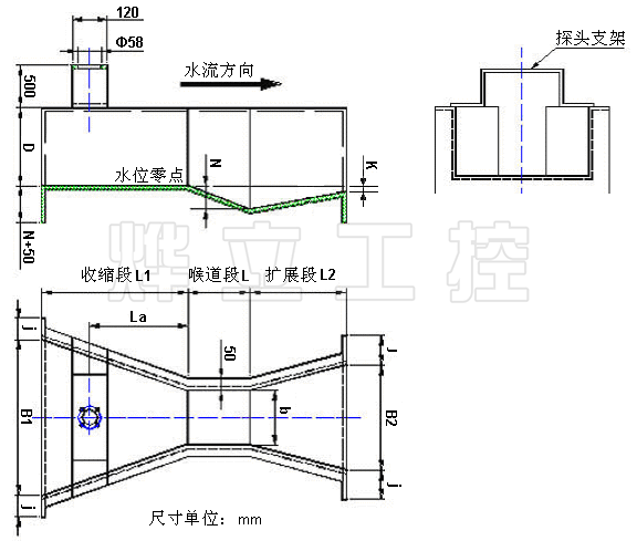 巴歇尔槽示意图