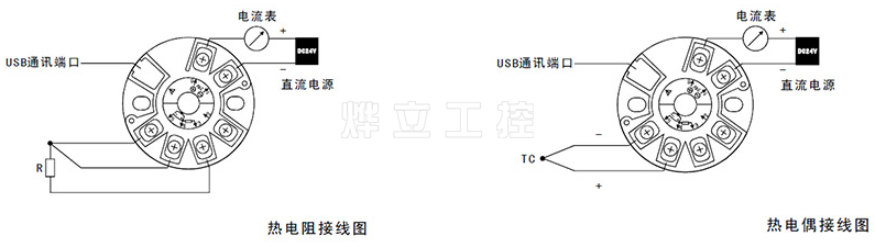 SBWZ246P智能温度变送器模块连接示意图