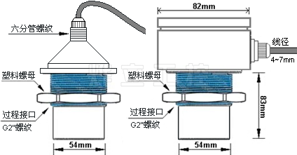 超声波明渠流量计探头尺寸图